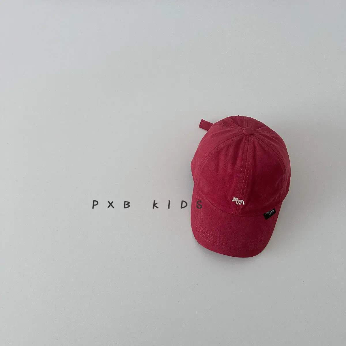 Burgundy Embroidered Baseball Cap for Kids Spring Autumn - Image 2