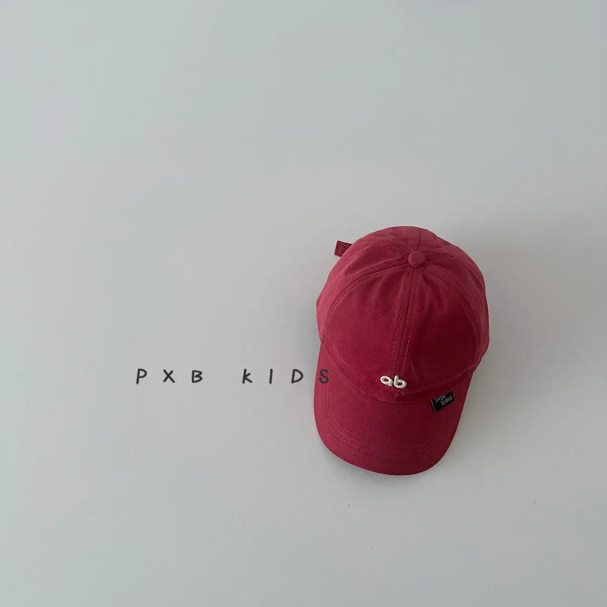 Burgundy Embroidered Baseball Cap for Kids Spring Autumn - Image 3