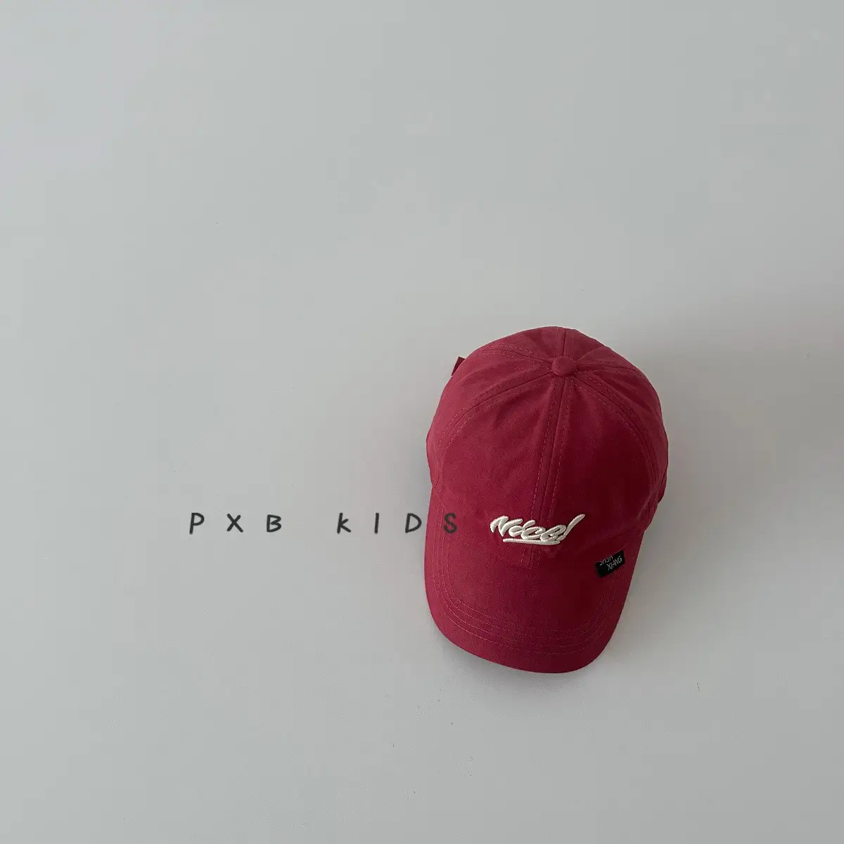 Burgundy Embroidered Baseball Cap for Kids Spring Autumn - Image 4