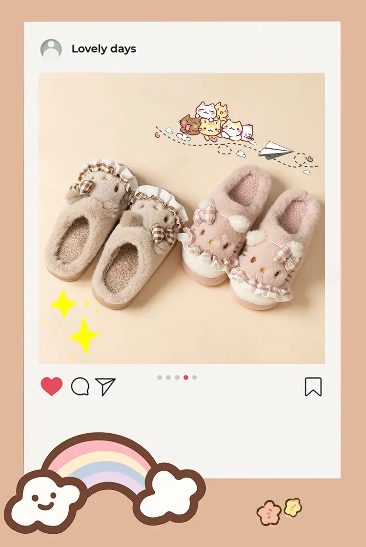 Cute Pink Kitten Cotton Slippers for Women Winter 2024 — feature 14