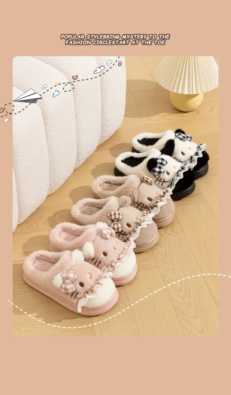 Cute Pink Kitten Cotton Slippers for Women Winter 2024 — feature 15
