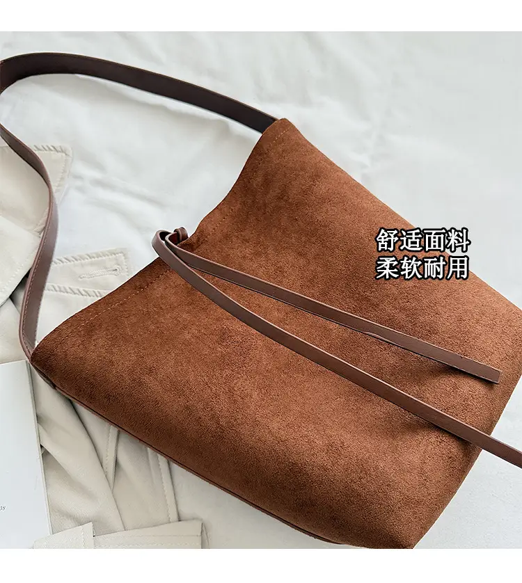 Retro Suede Shoulder Bag for Women Autumn Winter — feature 3