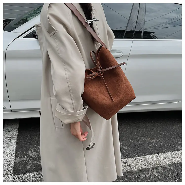 Retro Suede Shoulder Bag for Women Autumn Winter — feature 36