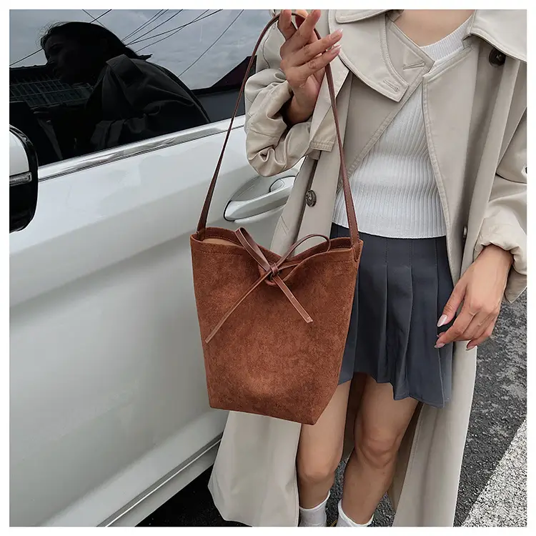 Retro Suede Shoulder Bag for Women Autumn Winter — feature 38