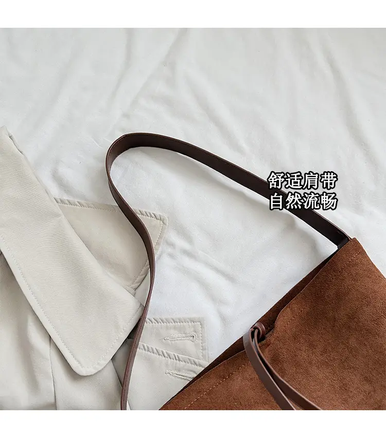 Retro Suede Shoulder Bag for Women Autumn Winter — feature 6