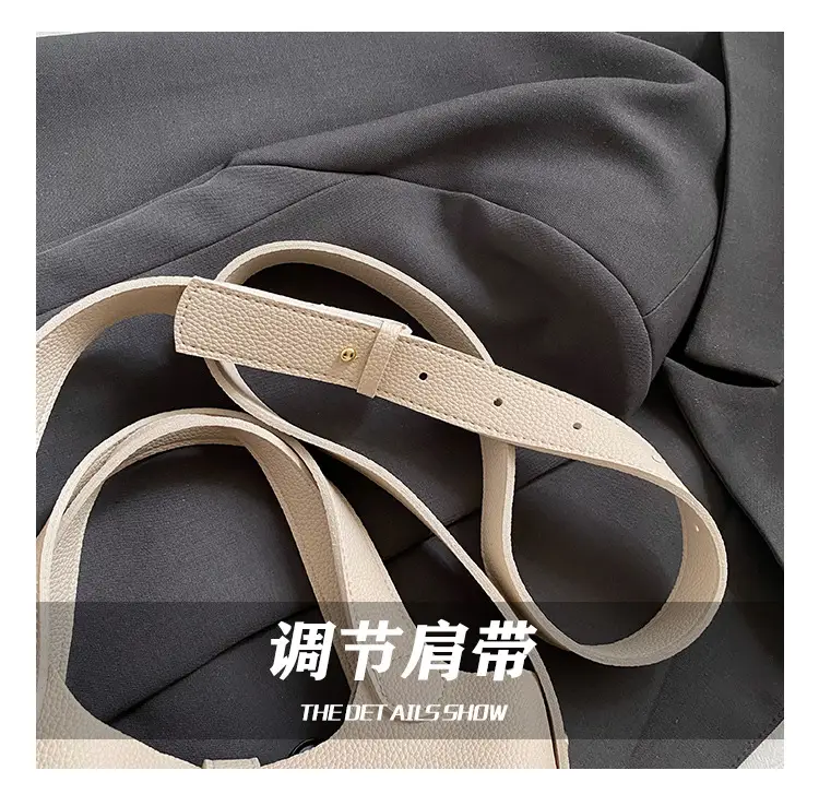White Leather Bucket Tote Bag for Women — feature 9
