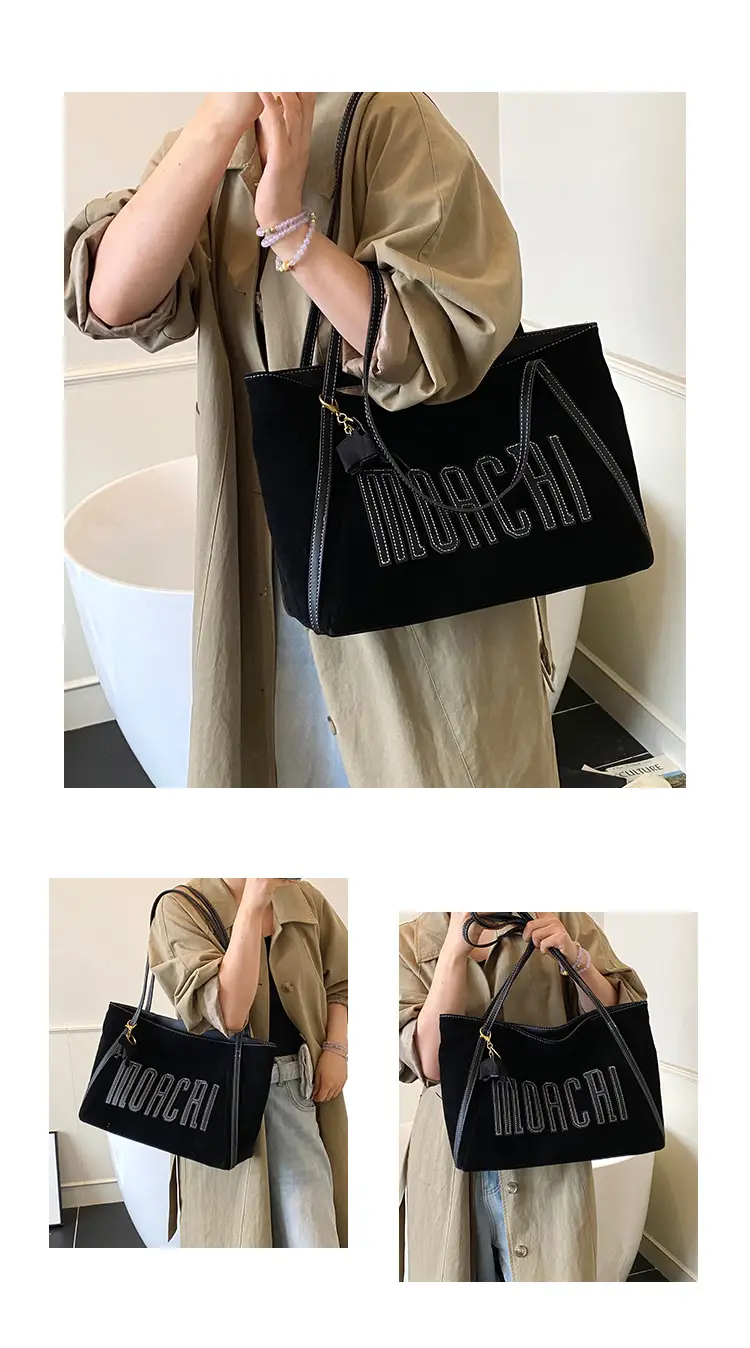 Frosted Women's Large Capacity Shoulder Bag Brown — feature 9