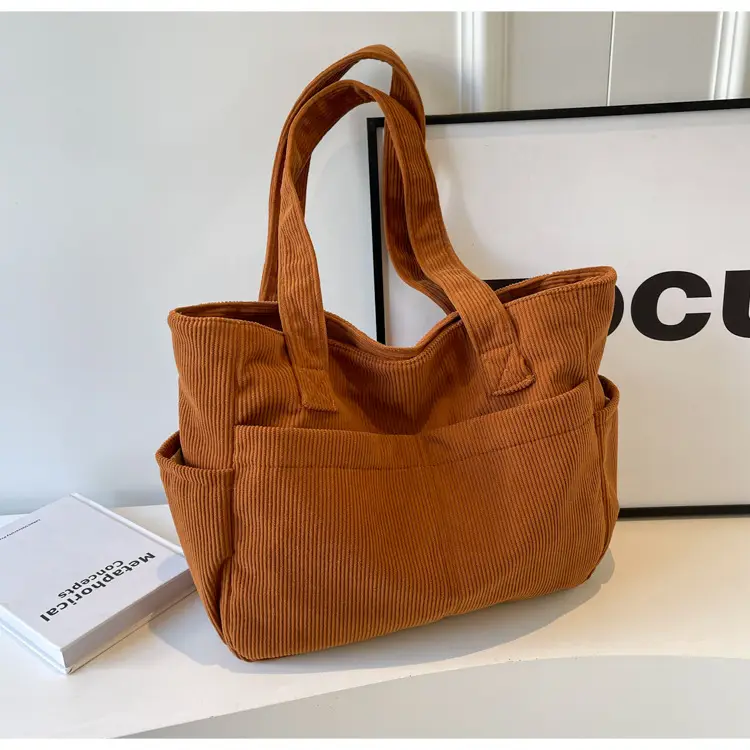 Black Canvas Shoulder Bag Large Capacity Casual Tote — feature 11