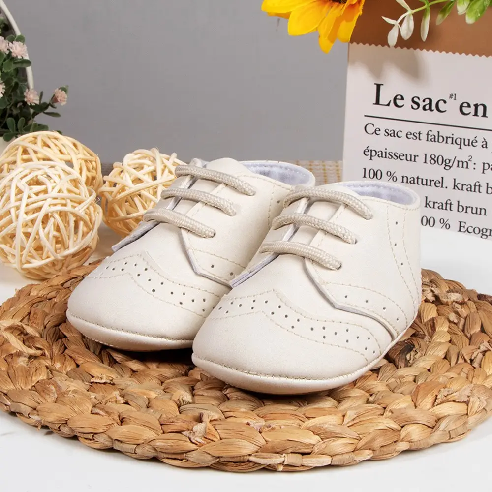 White PU Leather Baby Shoes for 0-12 Months