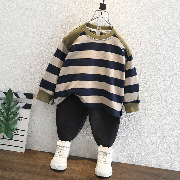 Boys Striped Embroidered T-Shirt Korean Style - Image 5