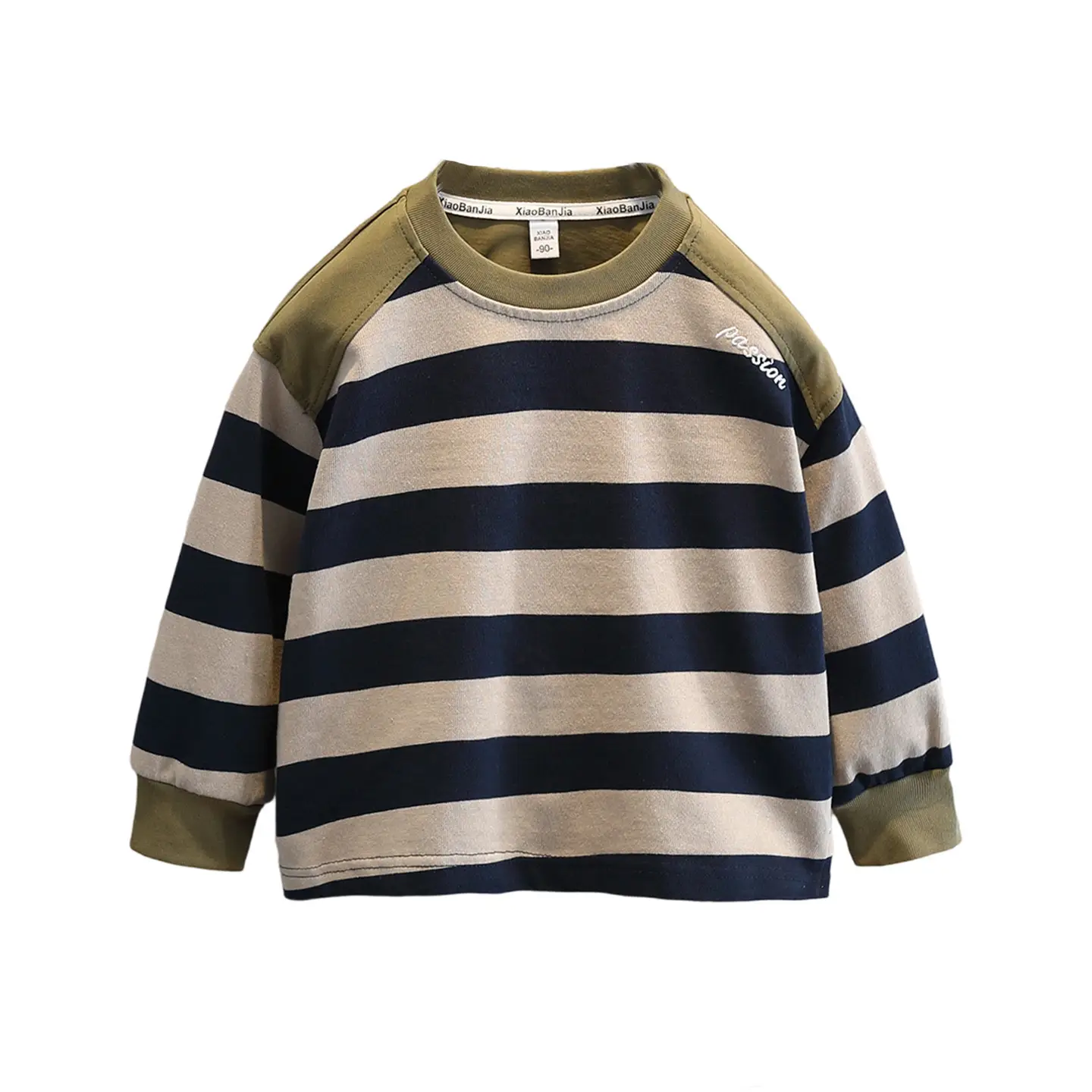 Boys Striped Embroidered T-Shirt Korean Style - Image 6