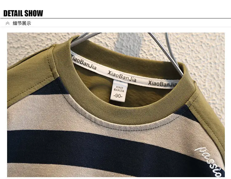 Boys Striped Embroidered T-Shirt Korean Style — feature 12