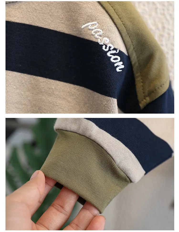 Boys Striped Embroidered T-Shirt Korean Style — feature 13
