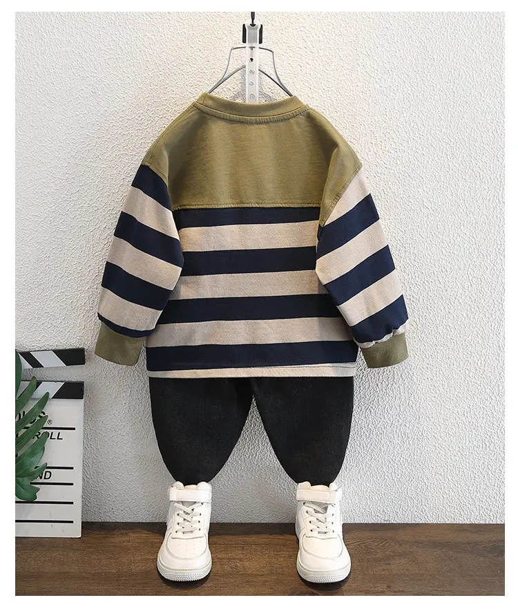 Boys Striped Embroidered T-Shirt Korean Style — feature 8