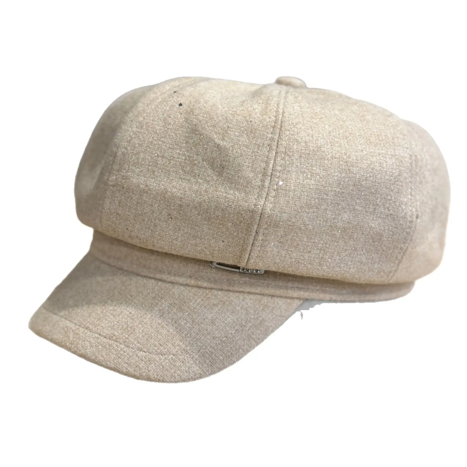 Women Woolen Retro Newsboy Cap Beige Small Face Effect - Image 9