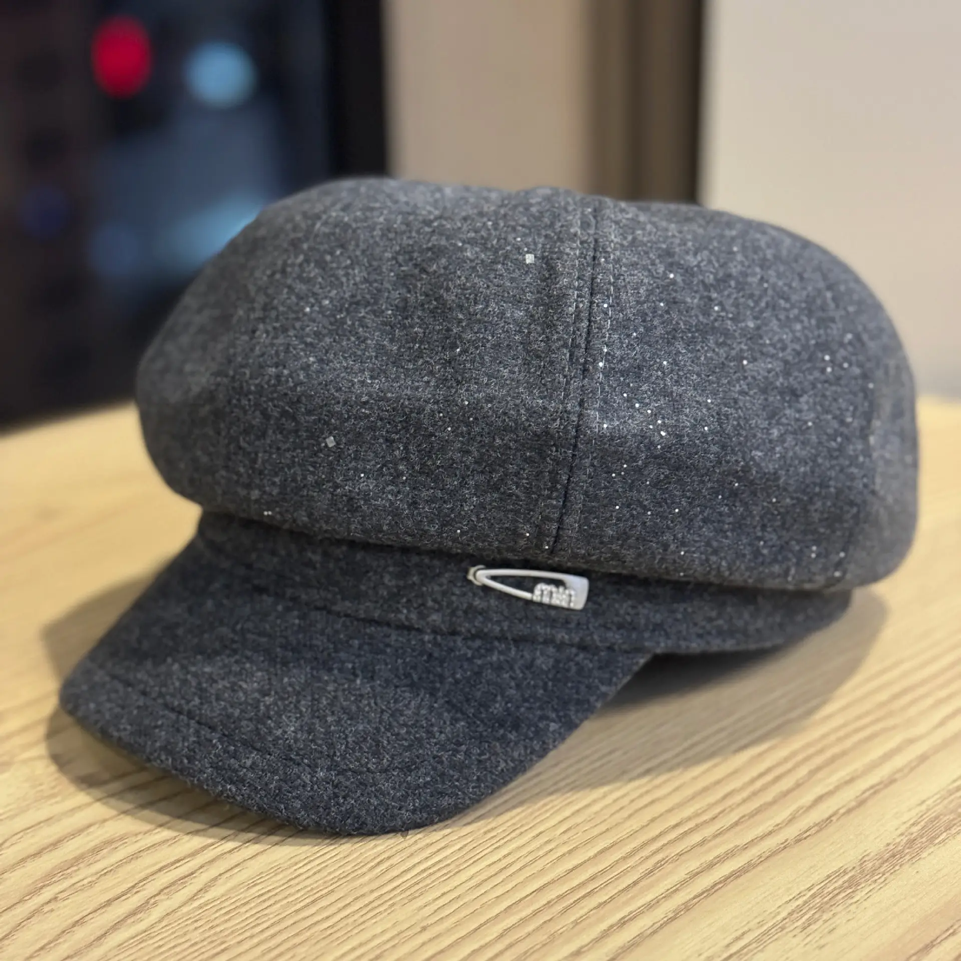 Women Woolen Retro Newsboy Cap Beige Small Face Effect - Image 4