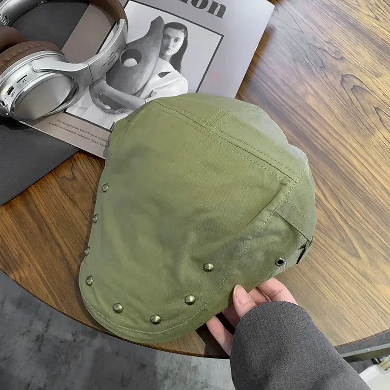 Vintage Rivet Cap for Women Spring Sunshade Visor