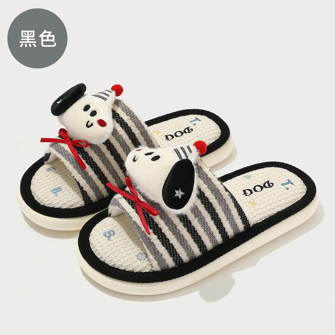 Linen Slippers for Women, Sweat-Absorbent Home Cotton Slippers, Women's Indoor Cotton Slippers, Non-Slip, Wear-Resistant, Furry Slippers, Autumn and Winter Wholesale - Image 9