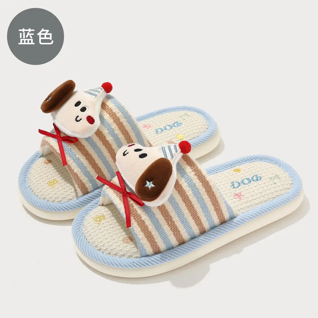 Linen Slippers for Women, Sweat-Absorbent Home Cotton Slippers, Women's Indoor Cotton Slippers, Non-Slip, Wear-Resistant, Furry Slippers, Autumn and Winter Wholesale - Image 6