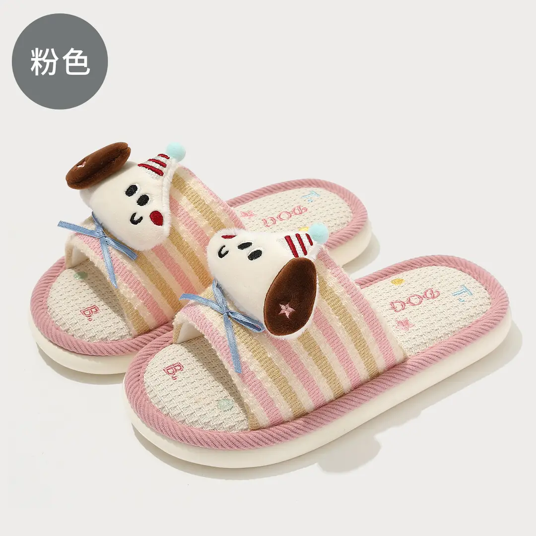 Linen Slippers for Women, Sweat-Absorbent Home Cotton Slippers, Women's Indoor Cotton Slippers, Non-Slip, Wear-Resistant, Furry Slippers, Autumn and Winter Wholesale - Image 8