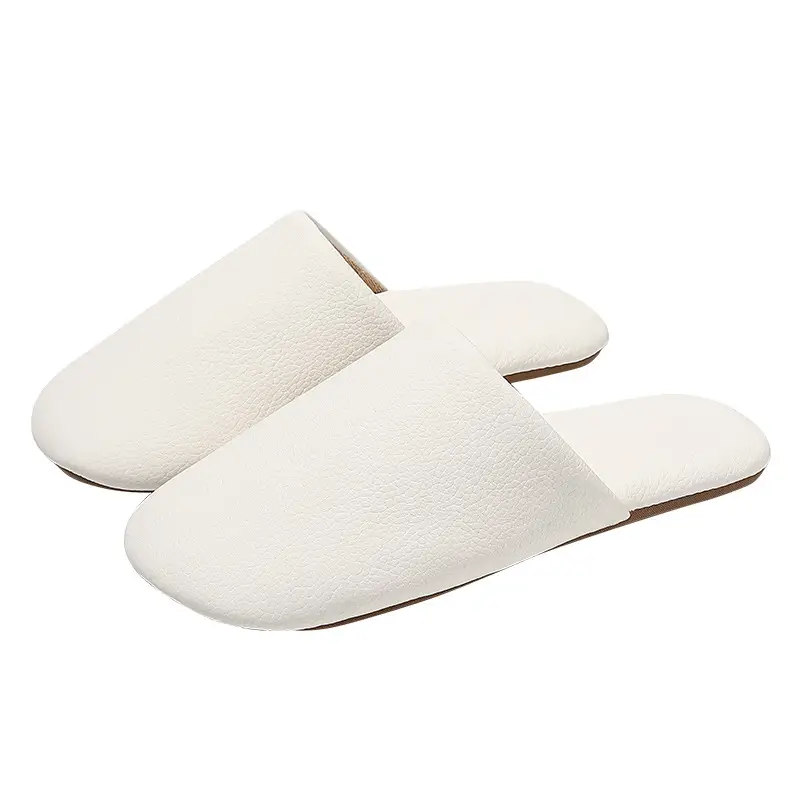 Japanese-Style White Cotton Slippers for Women Winter - Image 9