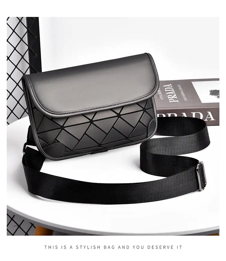 Men's Black Quilted Crossbody Bag Water-Repellent Business Commuting — feature 20