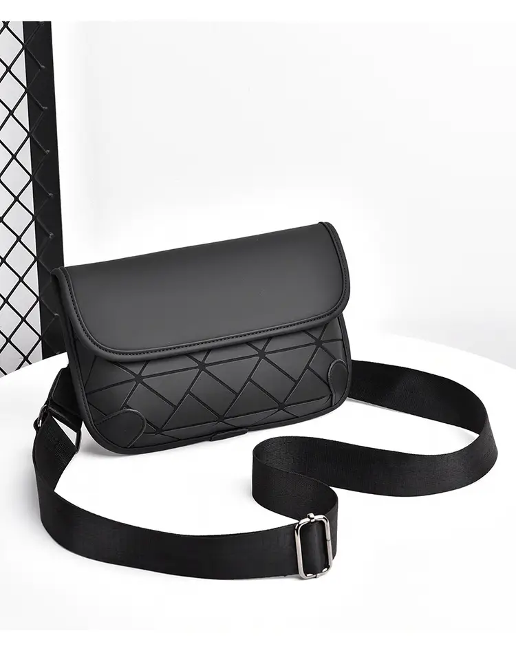 Men's Black Quilted Crossbody Bag Water-Repellent Business Commuting — feature 21
