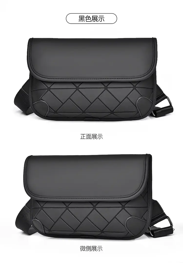Men's Black Quilted Crossbody Bag Water-Repellent Business Commuting — feature 23