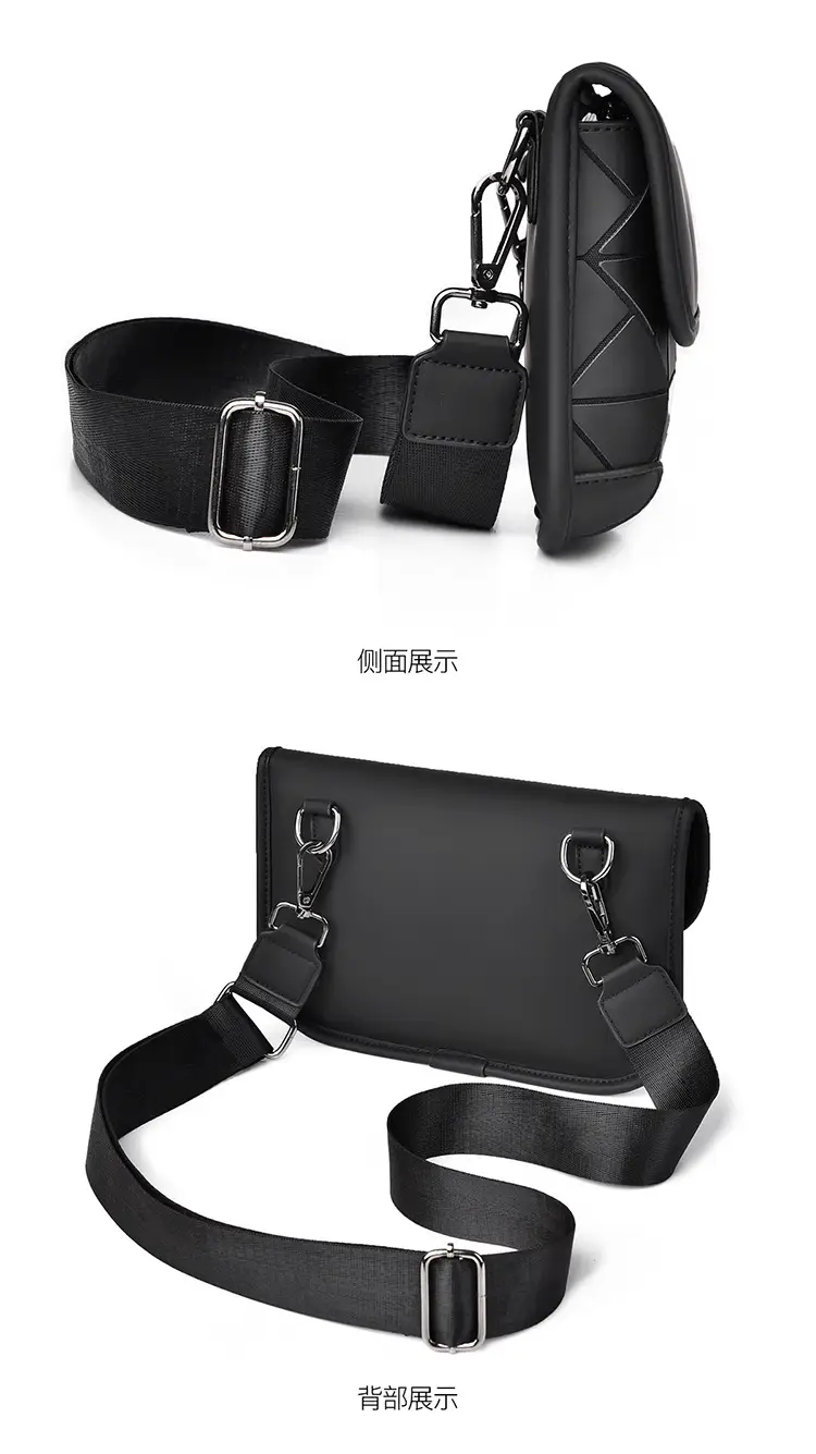 Men's Black Quilted Crossbody Bag Water-Repellent Business Commuting — feature 24