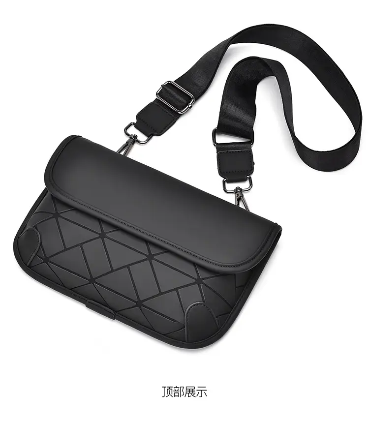 Men's Black Quilted Crossbody Bag Water-Repellent Business Commuting — feature 25