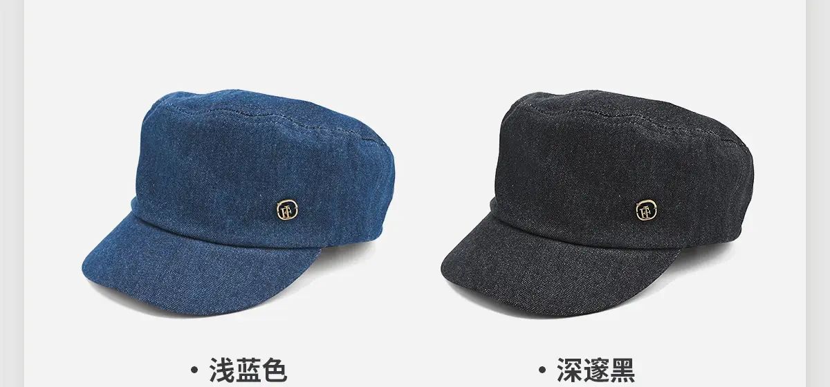 Navy Blue Retro Denim Light Knight Hat for Women — feature 14