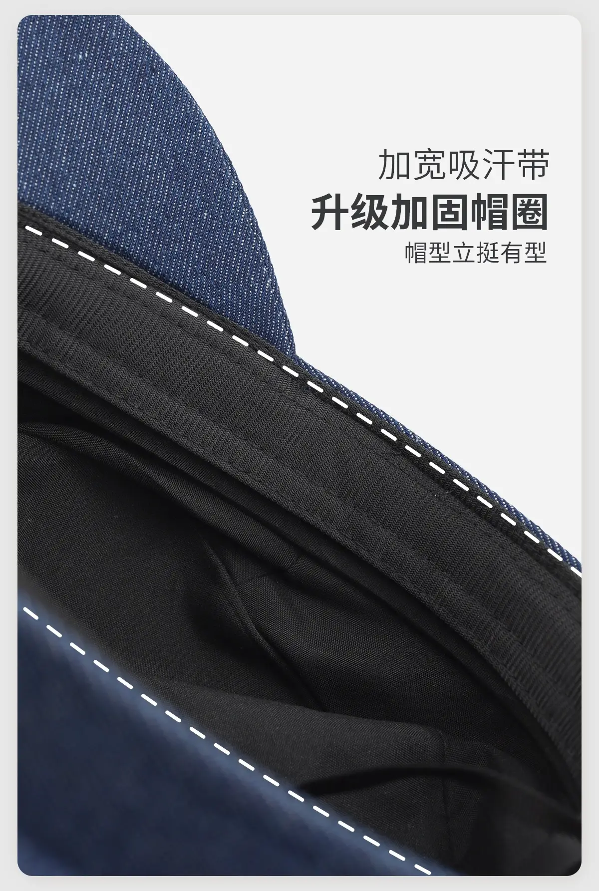 Navy Blue Retro Denim Light Knight Hat for Women — feature 6