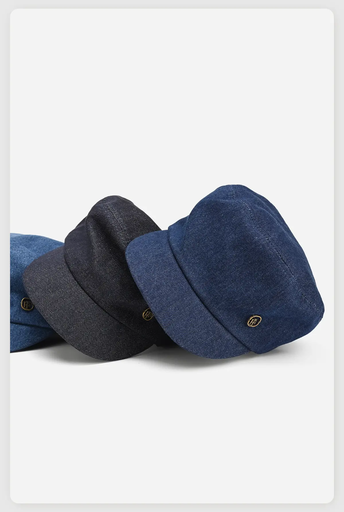 Navy Blue Retro Denim Light Knight Hat for Women — feature 7