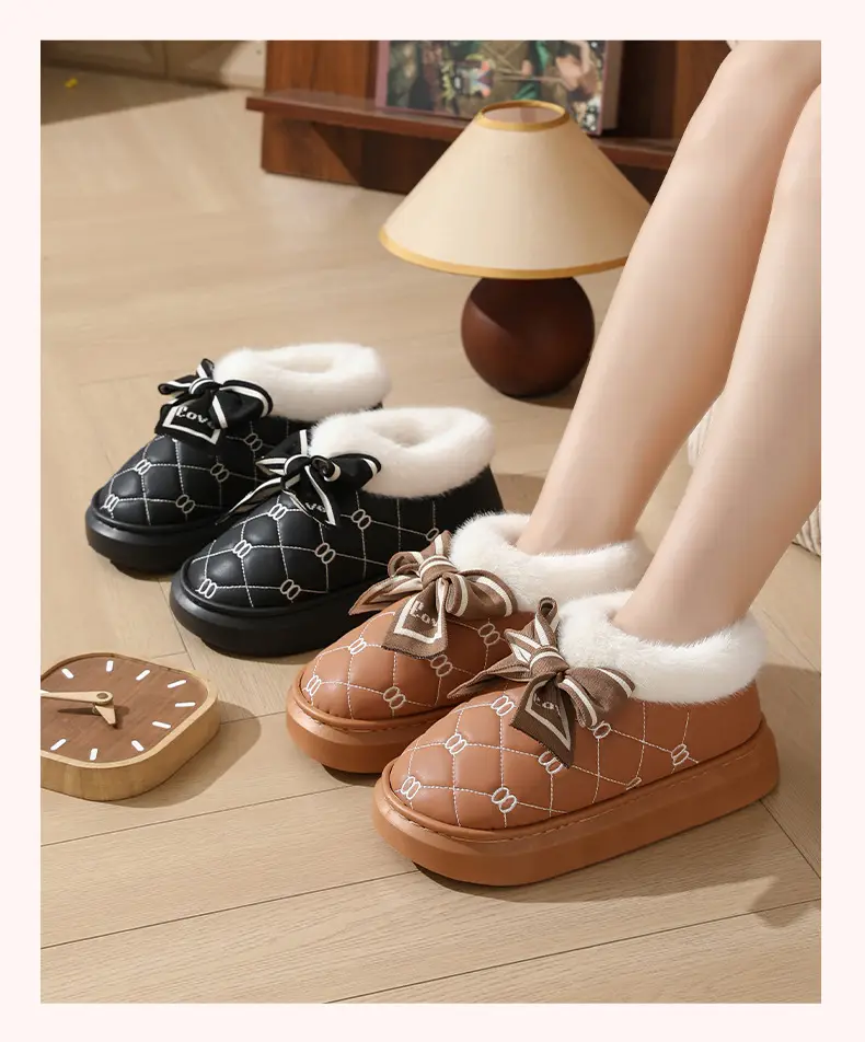 Women Waterproof Warm Fur Slippers Winter Indoor — feature 10