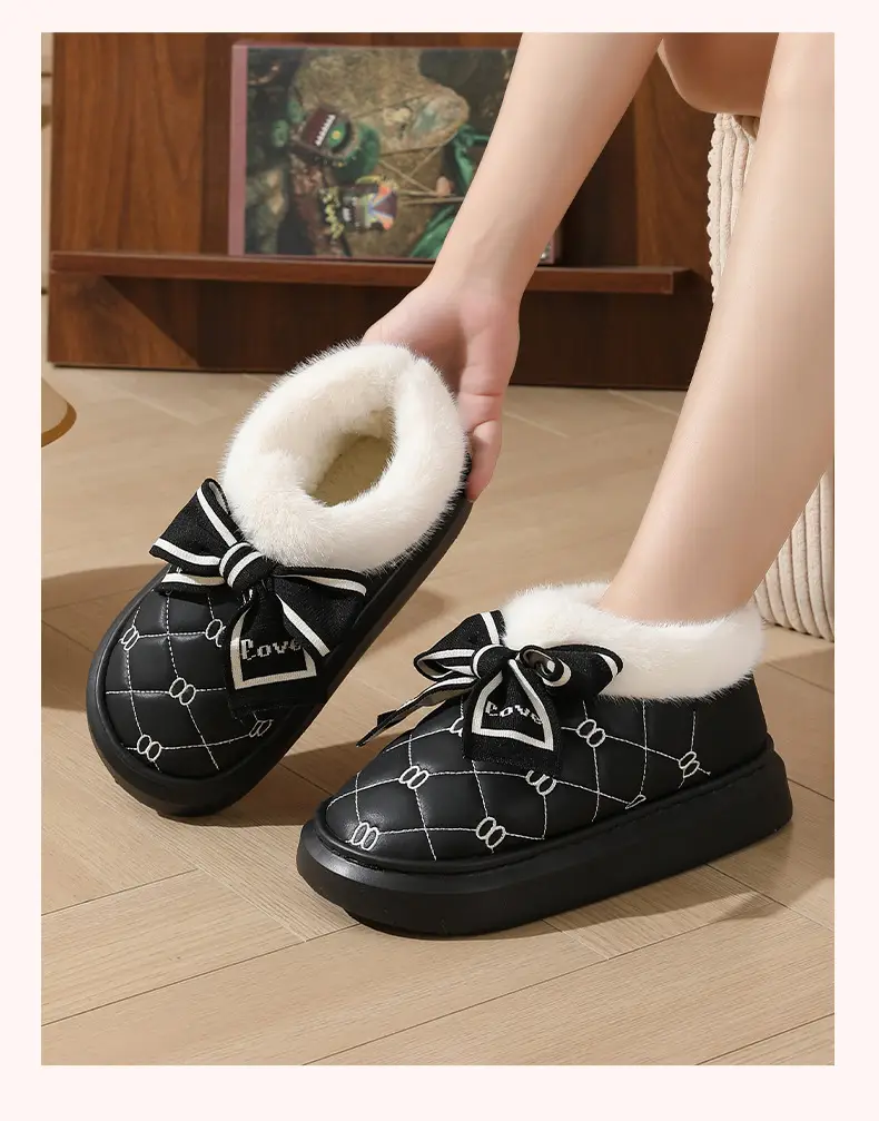 Women Waterproof Warm Fur Slippers Winter Indoor — feature 12