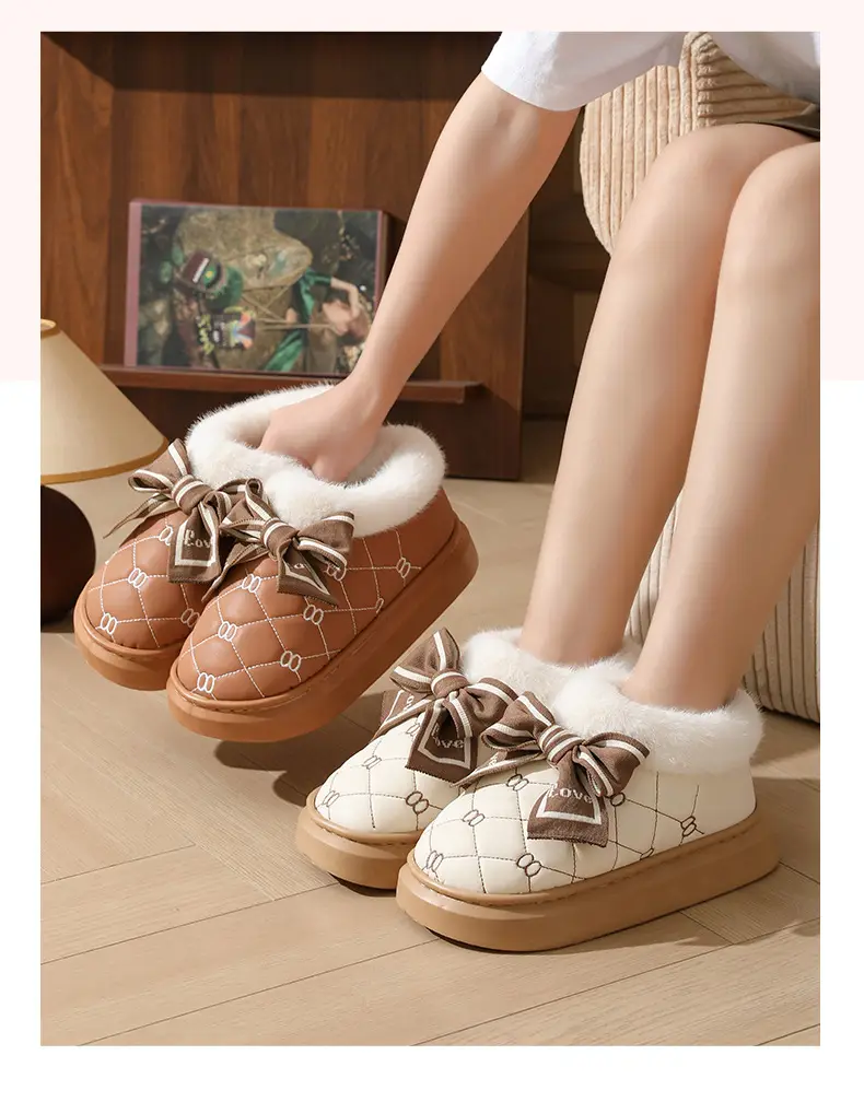 Women Waterproof Warm Fur Slippers Winter Indoor — feature 13