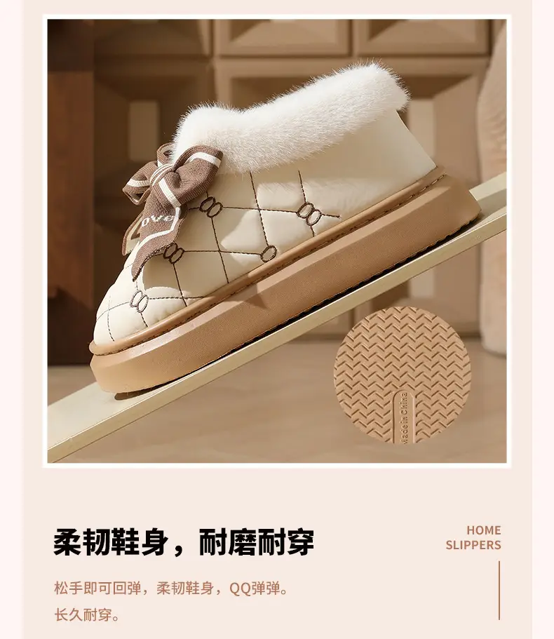 Women Waterproof Warm Fur Slippers Winter Indoor — feature 5