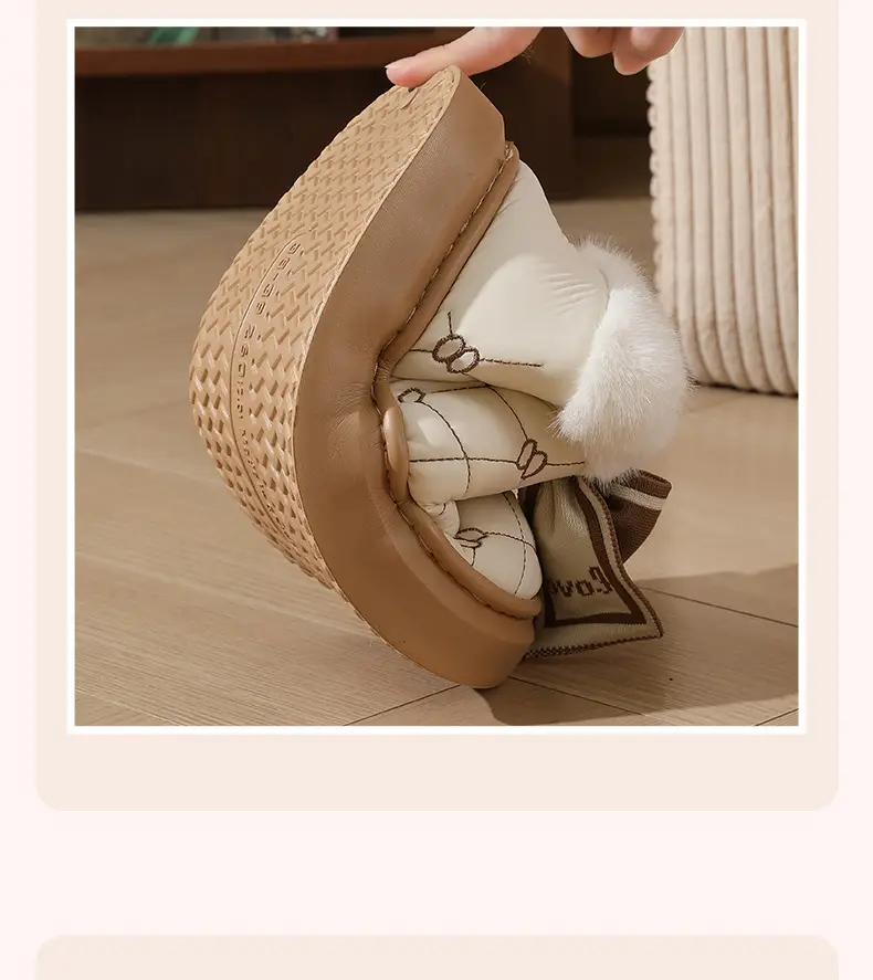 Women Waterproof Warm Fur Slippers Winter Indoor — feature 6
