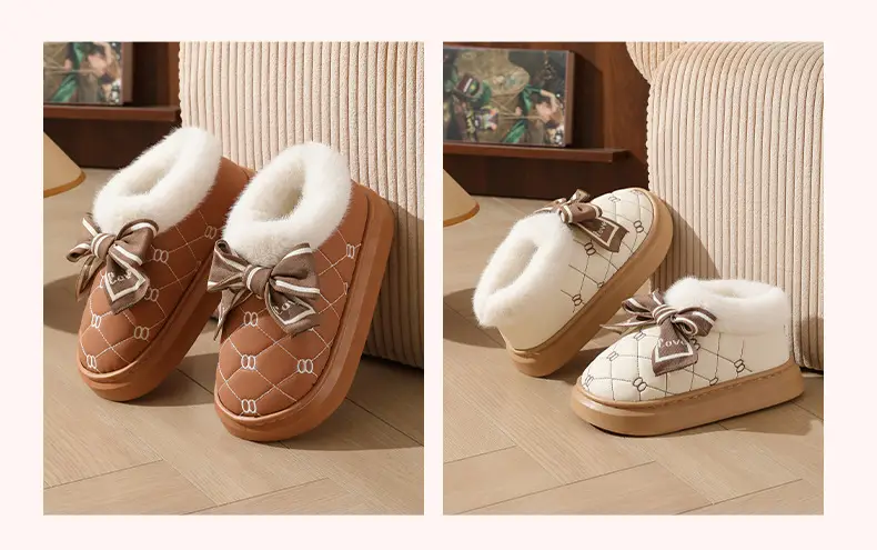 Women Waterproof Warm Fur Slippers Winter Indoor — feature 9