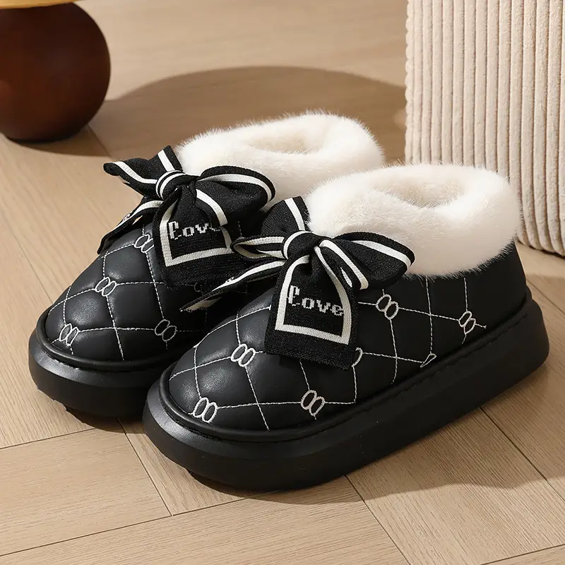 Women Waterproof Warm Fur Slippers Winter Indoor - Image 3