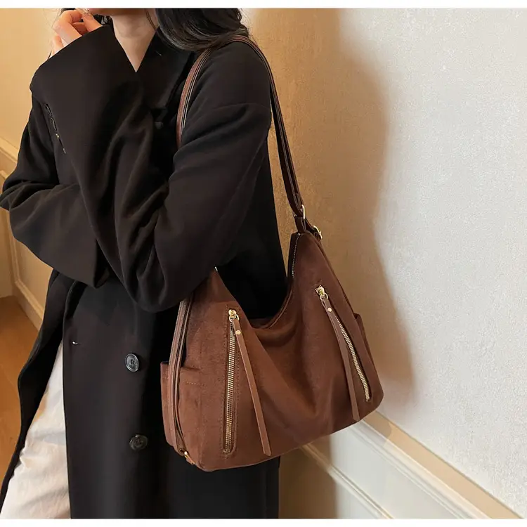 Women's Frosted Retro Shoulder Bag Brown 2026 — feature 24