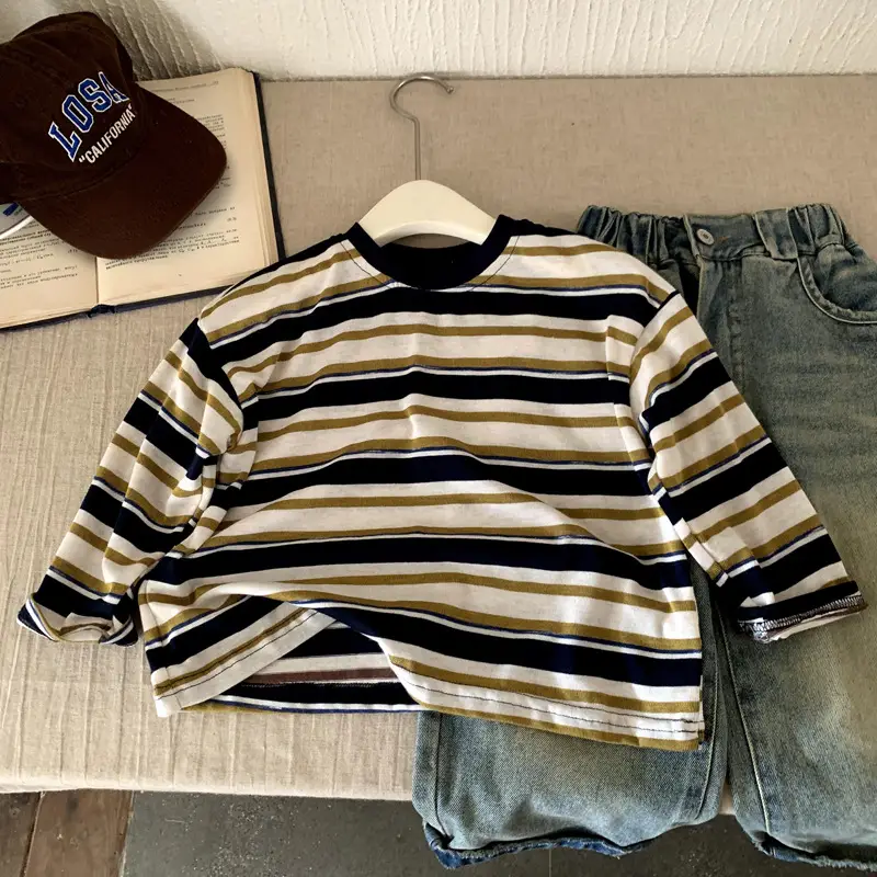 Boys Striped Long Sleeve T-Shirt Autumn Wear - Image 5