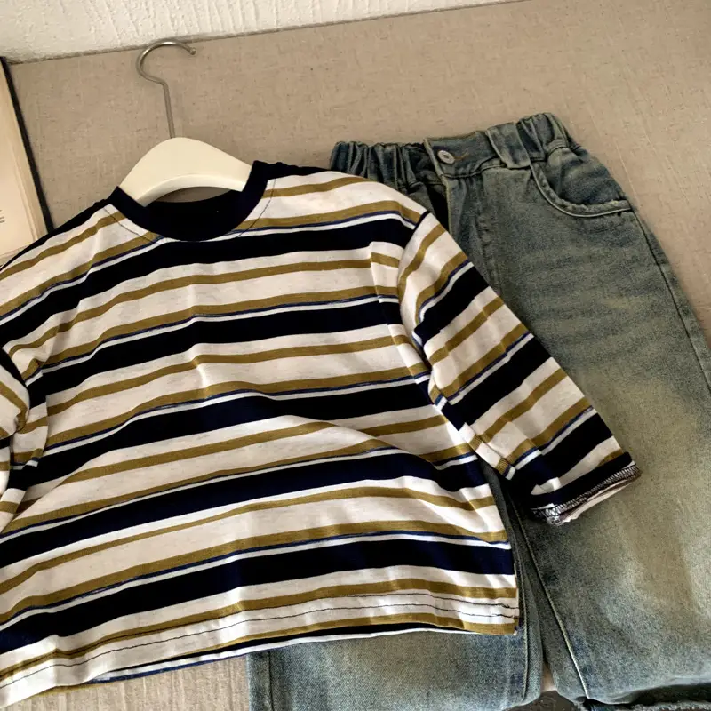 Boys Striped Long Sleeve T-Shirt Autumn Wear — feature 2