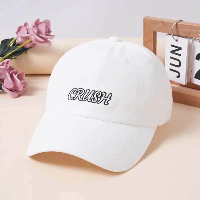 Korean Style Grey Baseball Cap with Letter Embroidery — feature 1