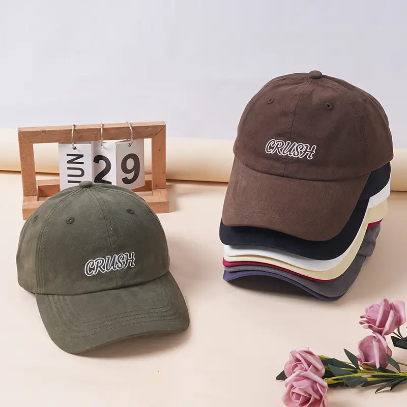 Korean Style Grey Baseball Cap with Letter Embroidery — feature 12