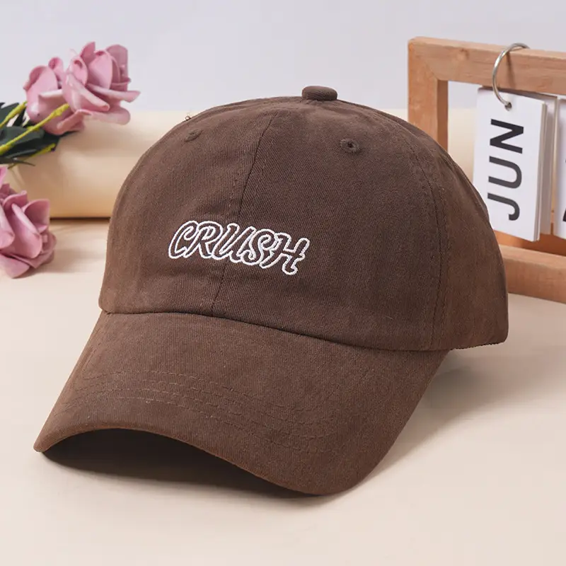 Korean Style Grey Baseball Cap with Letter Embroidery - Image 6