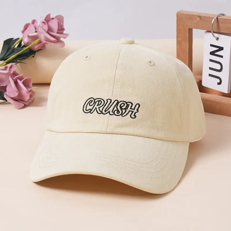 Korean Style Grey Baseball Cap with Letter Embroidery - Image 7