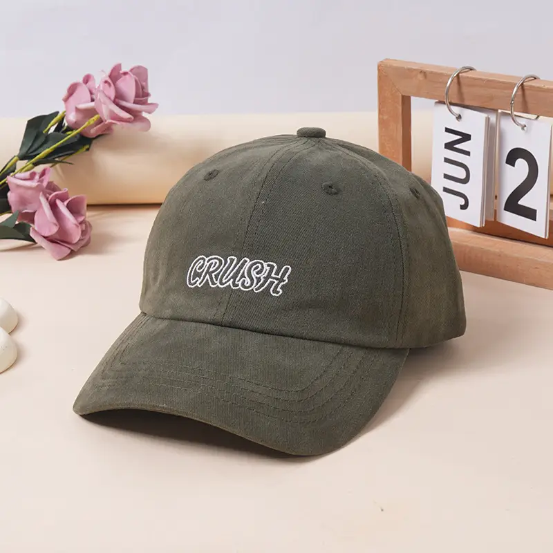 Korean Style Grey Baseball Cap with Letter Embroidery - Image 8