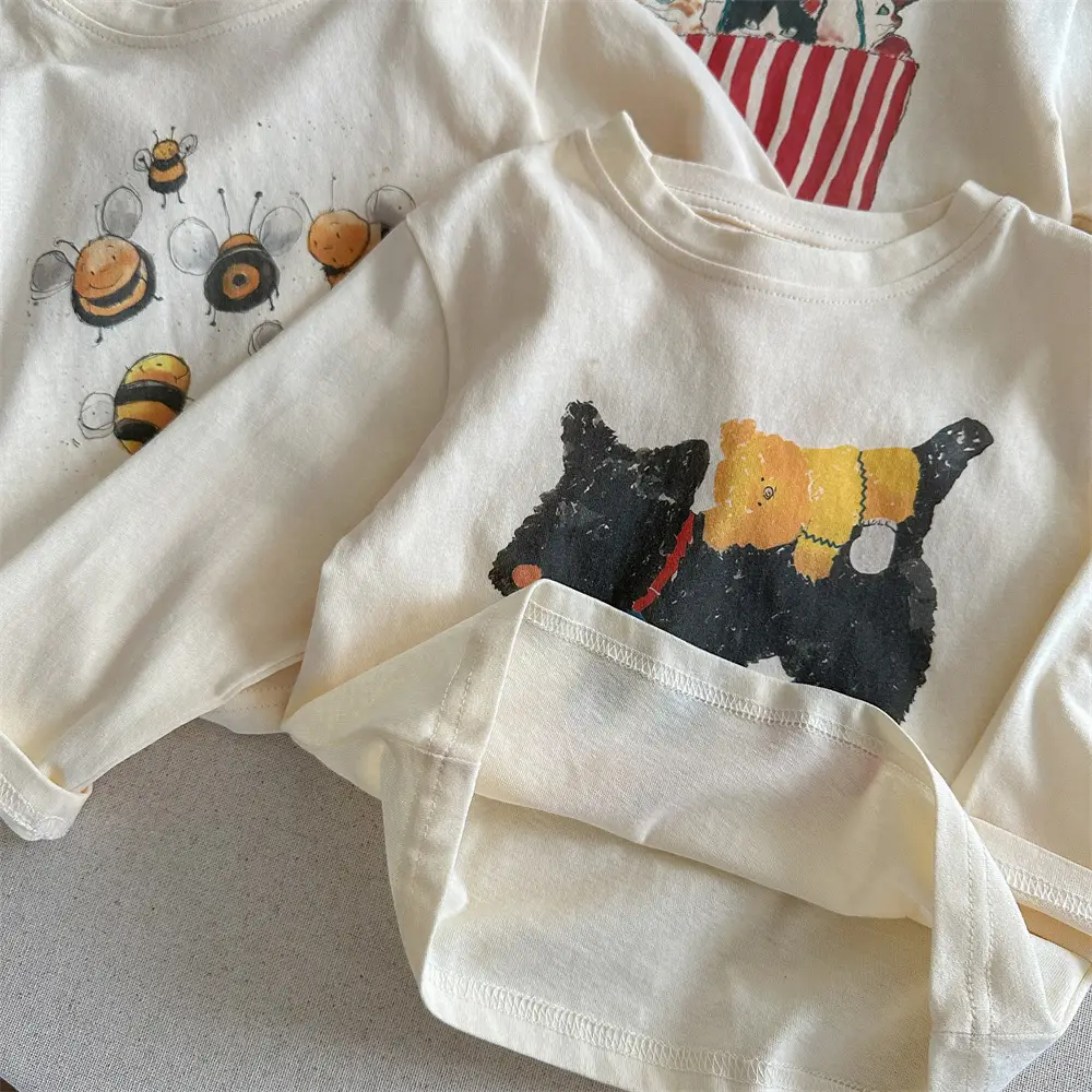 Children's Long Sleeve Cartoon T-Shirt Cream 2025 — feature 16