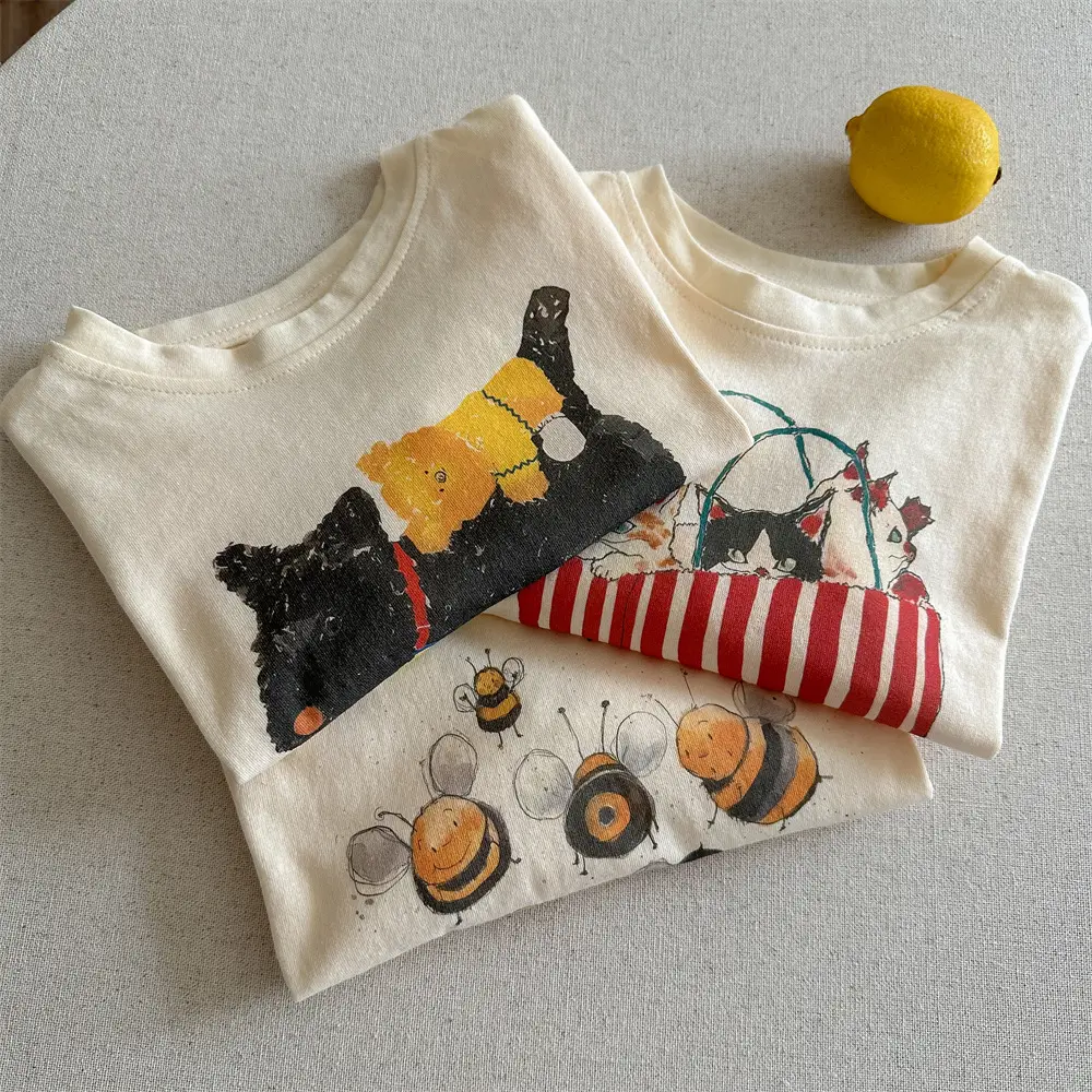 Children's Long Sleeve Cartoon T-Shirt Cream 2025 — feature 20